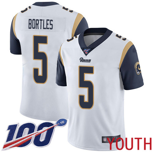 Los Angeles Rams Limited White Youth Blake Bortles Road Jersey NFL Football 5 100th Season Vapor Untouchable
